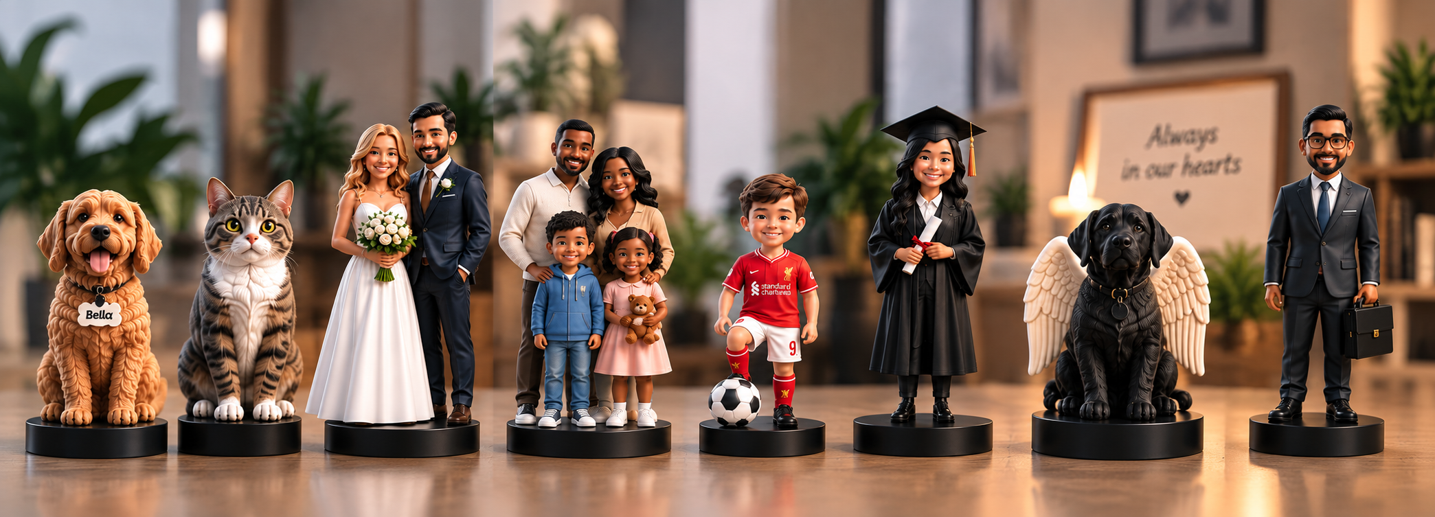 MiniMii figurine range for people, pets and occasions